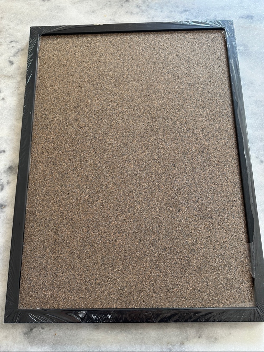 Framed Cork Bulletin Board in Brown and Black